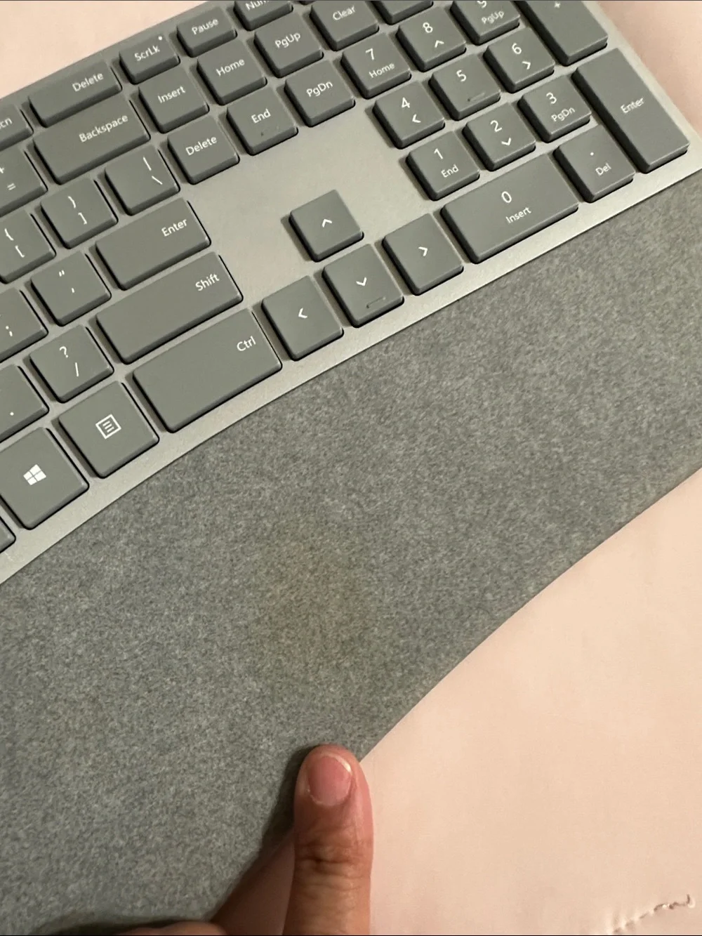 Microsoft Surface Wireless Ergonomic Gray Keyboard with Integrated Wrist Rest